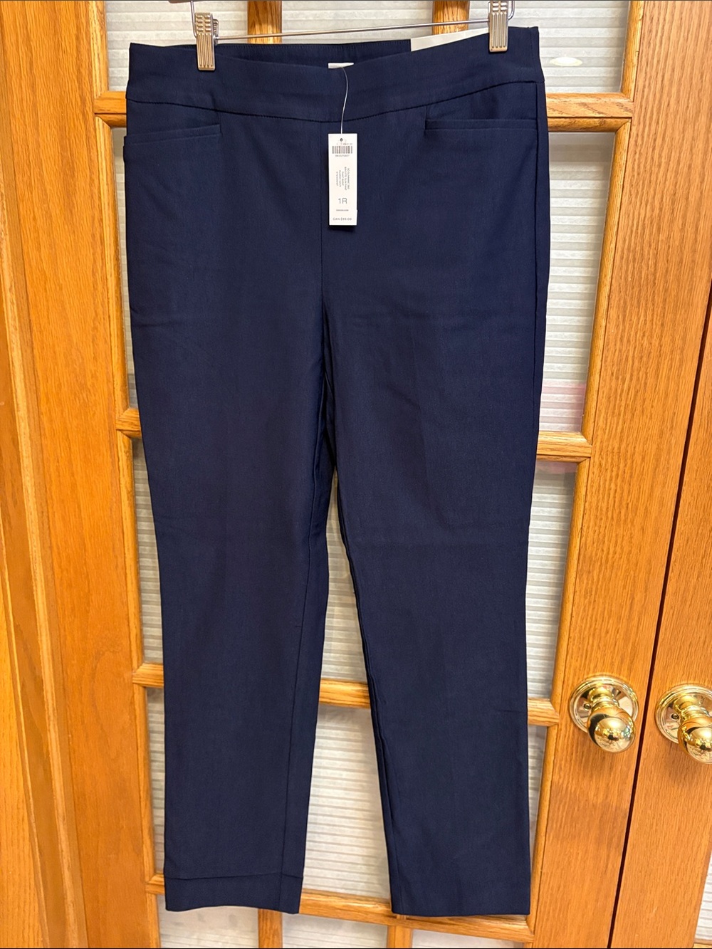 NWT Chico's 1 Brigitte 360 Navy Slim Pull-On Pants